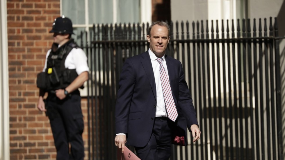 Storbritanniens utrikesminister Dominic Raab. Arkivbild.