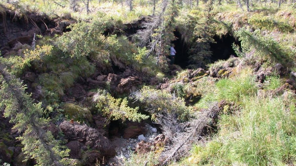 En stor bit av vegetationen på tundran i nordvästra Alaska har rasat ned när permafrosten tinat. Enligt en ny studie har utsläppen av växthusgaser från den tinande permafrosten underskattats dramatiskt. Arkivbild.