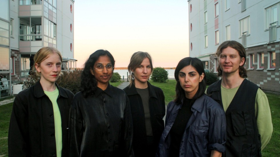 Ledningen för Luleåbiennalen: Karin Bähler Lavér, Malin Hüber, Emily Fahlén, Asrin Haidari, Olle Arbman.