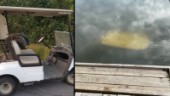 Okända stal golfbilar – förstörde en, dumpade en i sjön