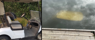 Okända stal golfbilar – förstörde en, dumpade en i sjön