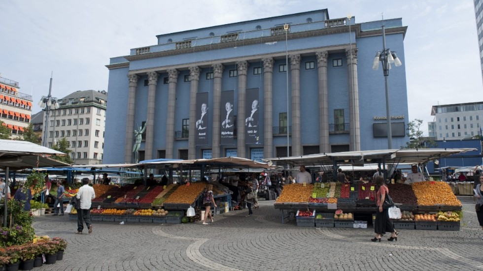Kungliga Filharmonikerna uppträder för en exklusiv skara på 50 personer i Konserthuset i Stockholm. Arkivbild.