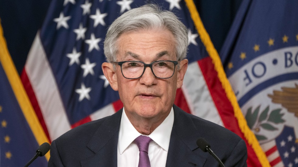 Fed-chefen Jerome Powell höll pressträff efter räntebeskedet.