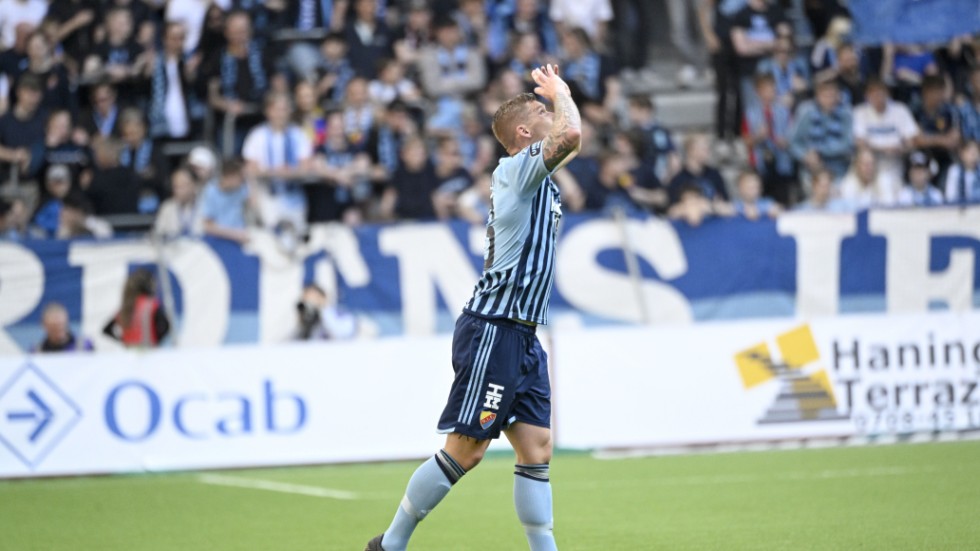 Victor Edvardsen gjorde Djurgårdens 2–0-mål mot Mjällby och bröt därmed måltorkan.