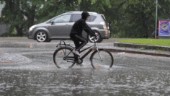 Kraftigt regn översvämmar Örebro