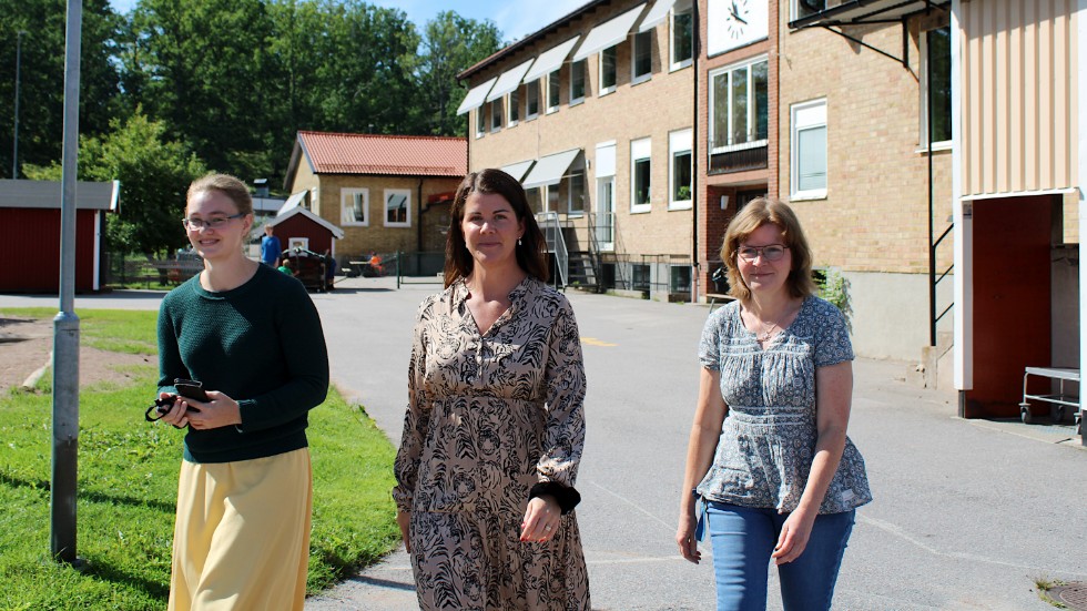 Läraren Jael Sollid, rektorn Josefine Steén och läraren Agneta Svensson är laddade inför skolstarten på måndag.