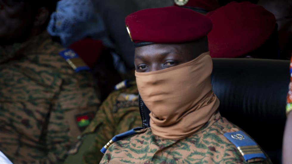 Ledaren för militärjuntan i Burkina Faso, Ibrahim Traore. Arkivbild.