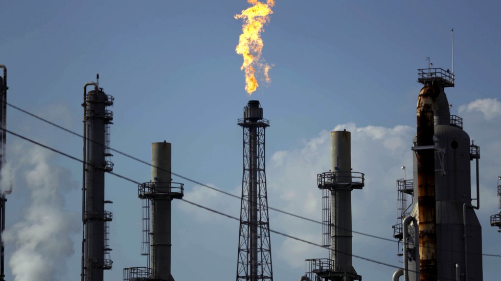 Ett oljeraffinaderi i Texas, ägt av Shell. Arkivbild.