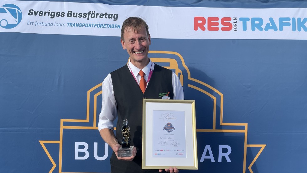 B-O Åhrström från Örnsköldsvik vann årets bussförar-SM. Pressbild