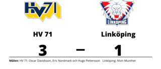 Linköping utan poäng efter förlust mot HV 71