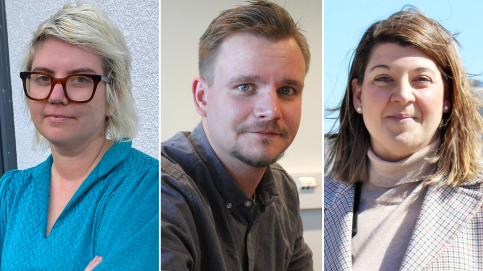 Klara Björkum, Marcus Fridlund och Angelica Katsanidou, S Västervik.