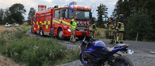 Olycka – motorcykel körde ut på åker