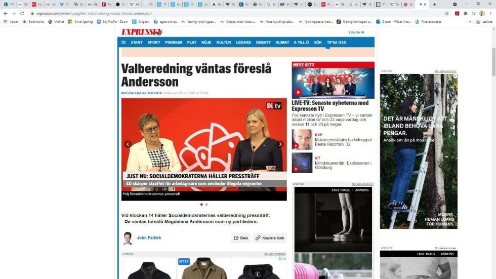 Elvy Söderström är valberedningens ordförande. På onsdagseftermiddagen presenterade hon Magdalena Andersson som ny ordförande för Socialdemokraterna.