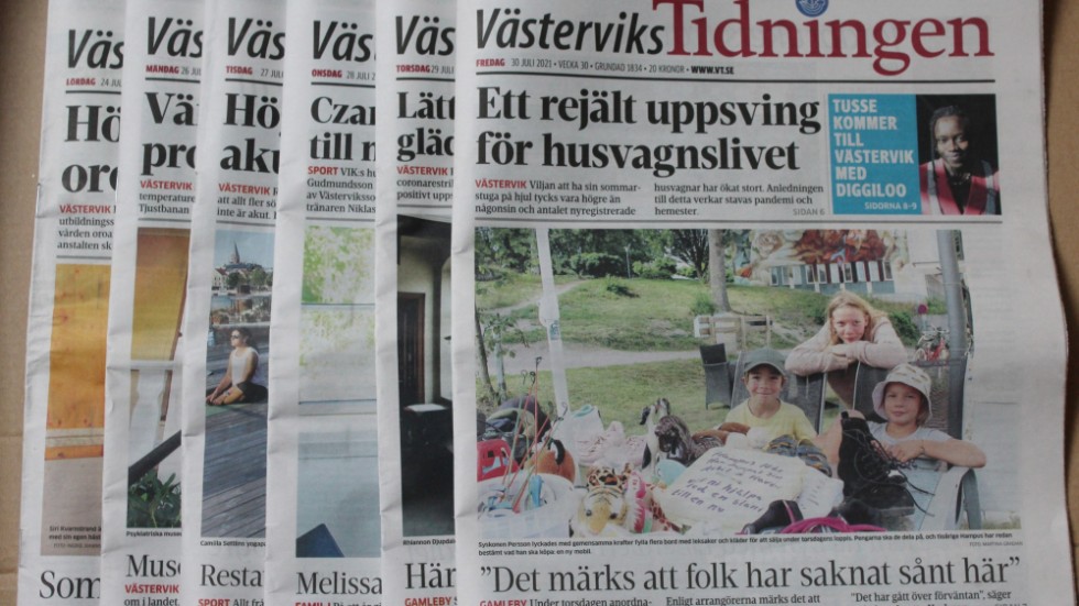 Västerviks-Tidningens papperstidning.