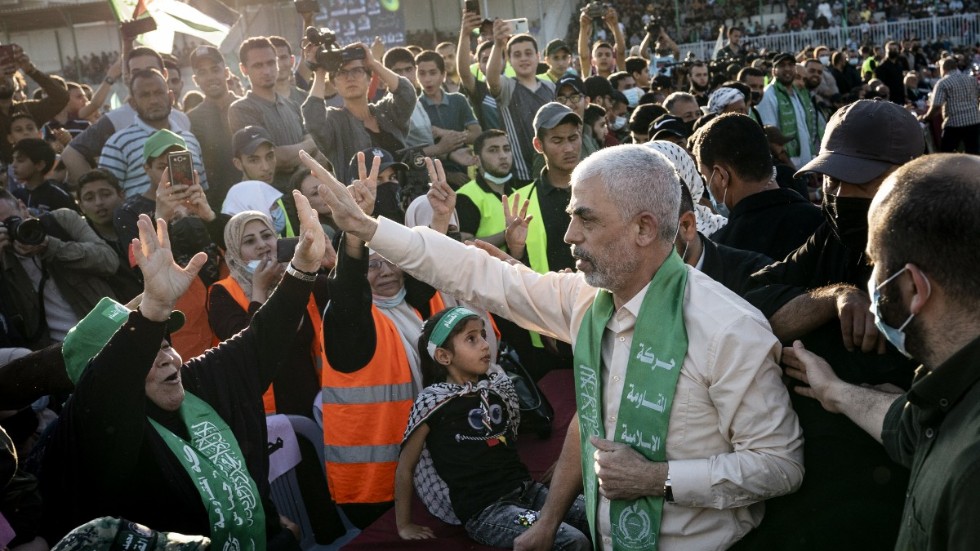 Terrororganisationen Hamas ledare i Gaza Yahya Sinwar. 