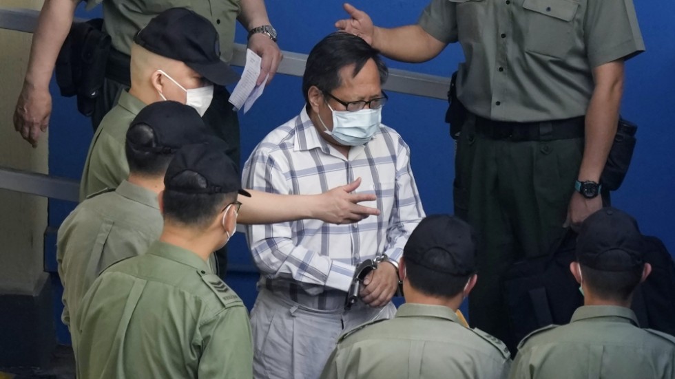 En av demokratiaktivisterna, Albert Ho, döms till tio månader i fängelse. Bilden är från i maj i år.