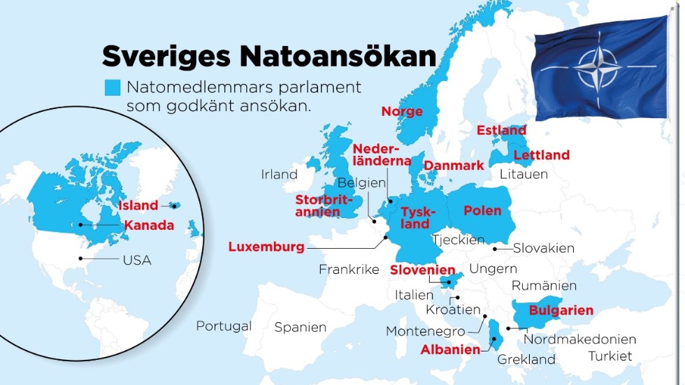 Parlament som godkänt Sveriges Natoansökan den 14 juli 2022.