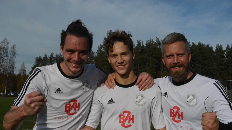 Målfest. Pontus Larsson, Benjamin Bengtsson och Adam Rosenqvist gjorde målen när HM IS vann i kvalet till division fem.