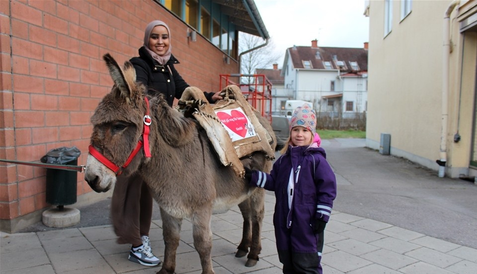 Hodo Shucayb och Kerstin Bellman fick klappa på Hagar.