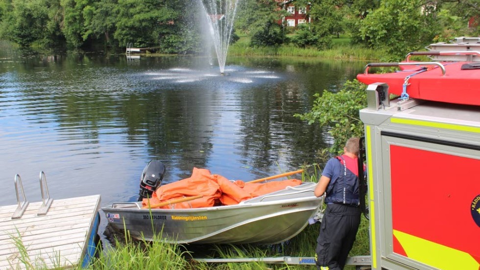 Räddningstjänsten från Horn och Kisa larmades till utsläppert i Stångån