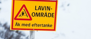 Lavinfara i fjällen efter snöfall