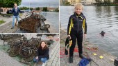 Dykare rensade Eskilstunaån på skräp: "Trodde aldrig att vi skulle få upp så här mycket"