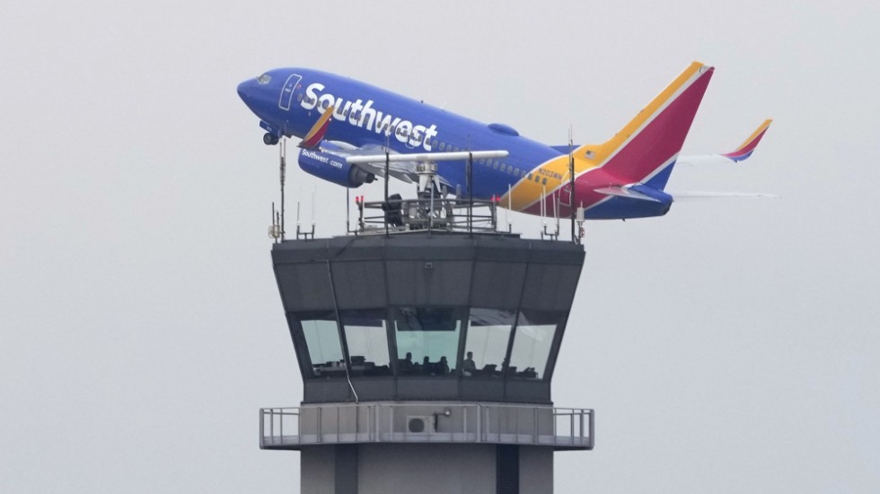 Ett plan tillhörande Southwest Airlines lyfter från Chicagos Midway Airport. Arkivbild.