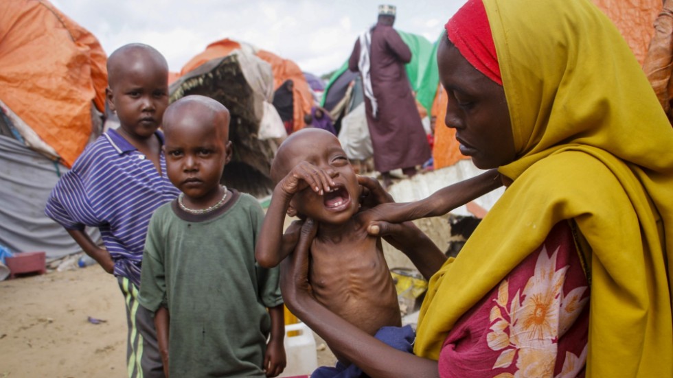 Miljontals barn hotas just nu av en global hungerkatastrof samtidigt som klimatkrisen och konflikter breder ut sig, skriver  Smilla Molin. Bilden är från Somalia som har drabbats hårt av torka i år.