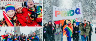 Folkfest när prideparaden tågade genom Skellefteå