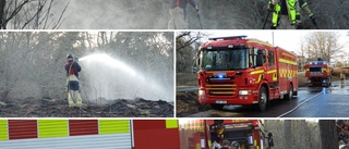 Två stationer bekämpade gräsbrand i Vrinneviskogen · Yta på 150 gånger 150 meter brann