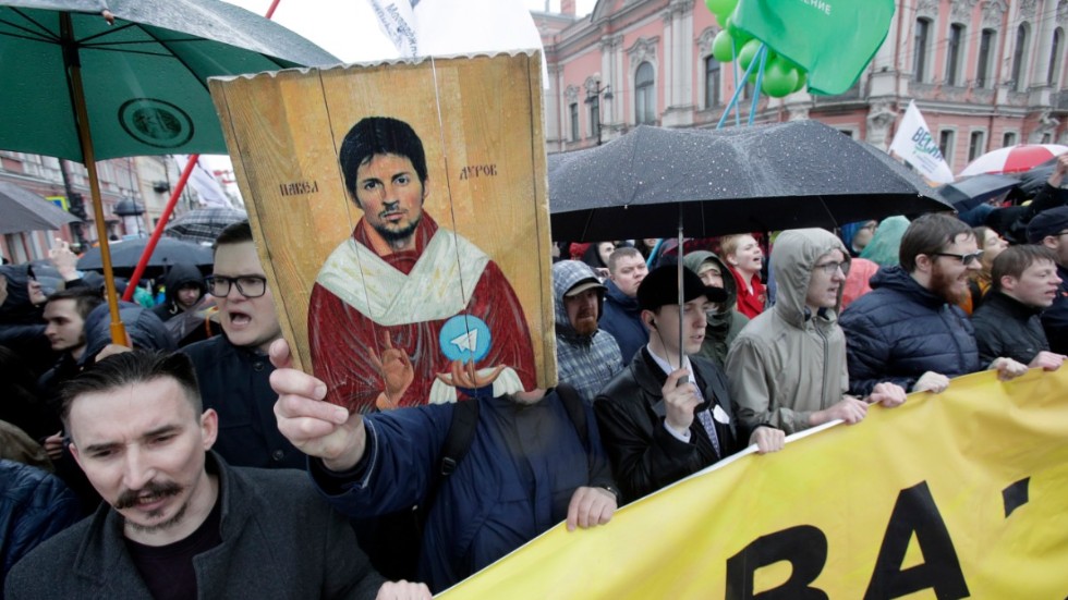 Pavel Durov, som ligger bakom appen Telegram, har i vissa kretsar höjts som en symbol för det fria ordet. Arkivbild.