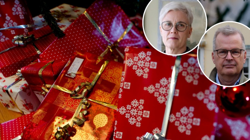 Inga julklappar, men trivselpengen har dubblerats för året, för kommunens anställda, berättar kommundirektör Carolina Leijonram och kommunstyrelsens ordförande Jacob Käll (C). 