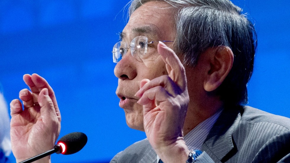 Japans centralbankschef Haruhiko Kuroda är inte oroad över negativa effekter från en svagare yen på grund av minusräntan. Arkivbild