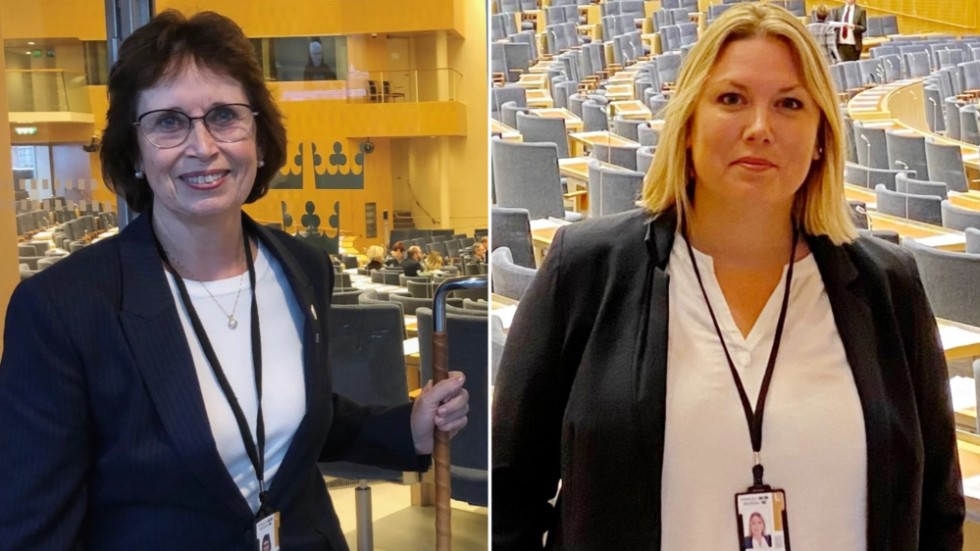 Gudrun Brunegård (KD) och Marie Nicholson (M) är båda tågpendlande riksdagsledamöter från Vimmerby.