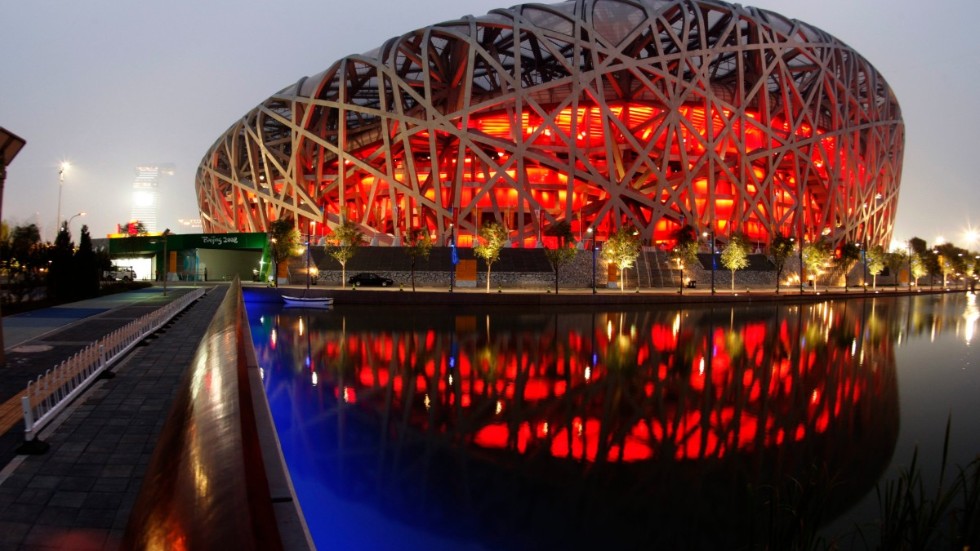 Precis som sommar-OS 2008 invigs vinterpslen i Fågelboet i Peking. Arkivbild.