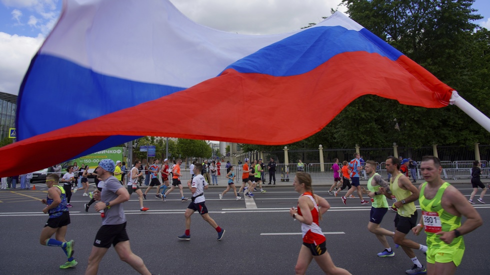 Tävlande under halvmaraton i Moskva. Arkivbild.