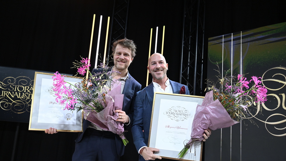 Årets avslöjande står Staffan Lindberg och Magnus Wennman för när Stora journalistpriset delades ut på Bonniers Konsthall på torsdagskvällen.