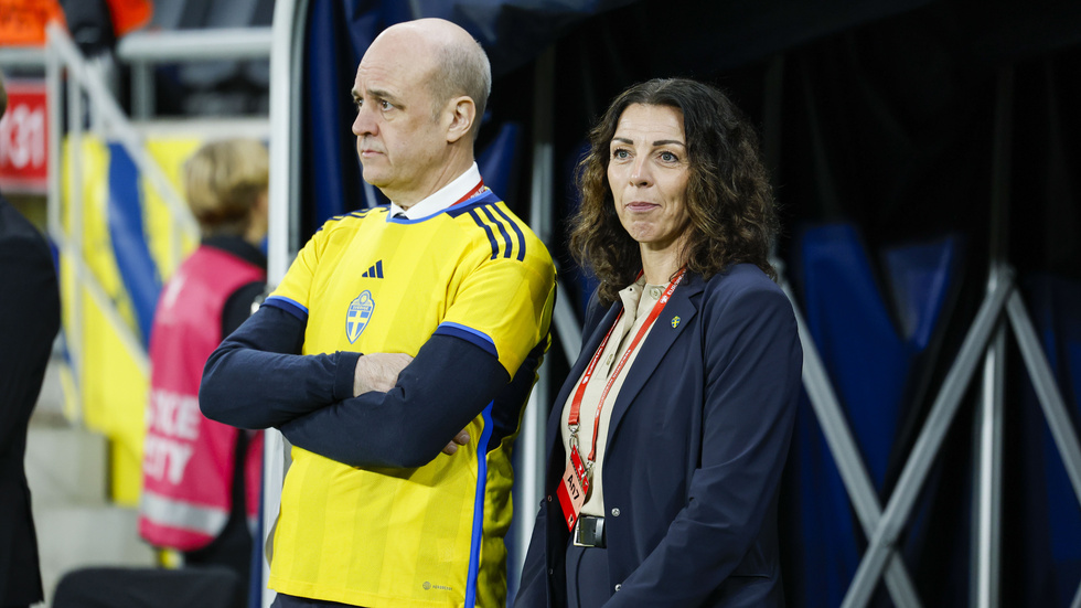 Fredrik Reinfeldt, ordförande för Svenska fotbollförbundet, och Andrea Möllerberg, generalsekreterare, har en hel del att fundera på.
