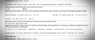 Dokumenten avslöjar – Paludan ville använda urin, blod och teckningar på "pedofilen Muhammed" i Skellefteå