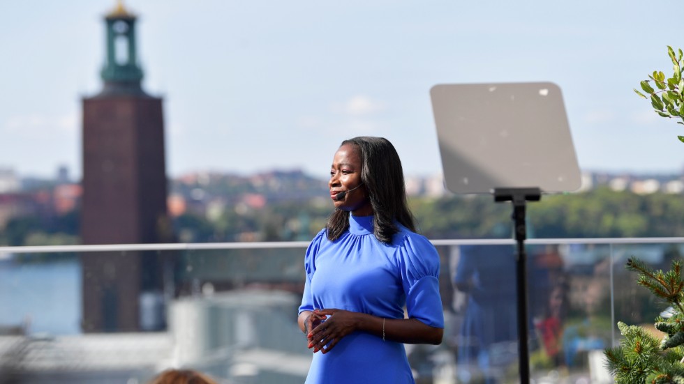 Liberalernas partiledare Nyamko Sabuni höll sommartal i Stockholm under tisdagen.