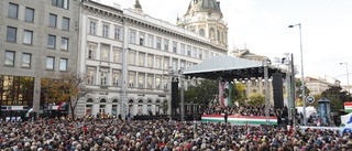 Tiotusentals i demonstration för Viktor Orbán