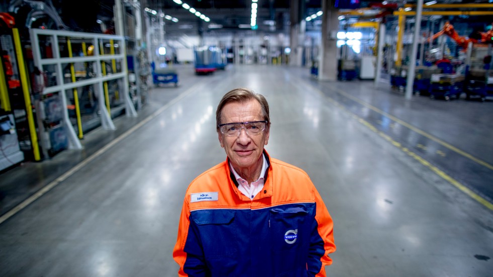 Vd:n Håkan Samuelsson i Volvo Cars fabrik i Torslanda. Arkivbild.