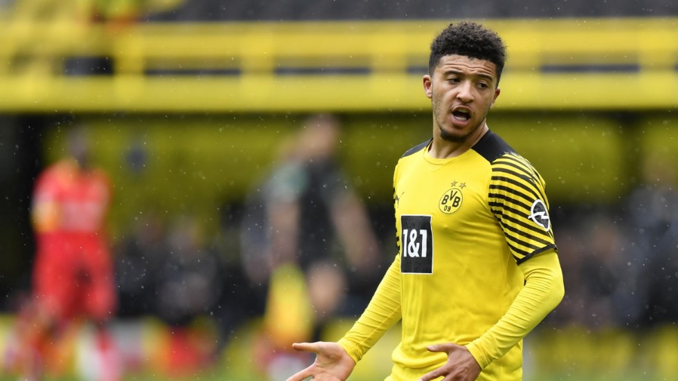 Jadon Sancho byter Dortmunds gula tröja mot Manchester Uniteds röda. Arkivbild