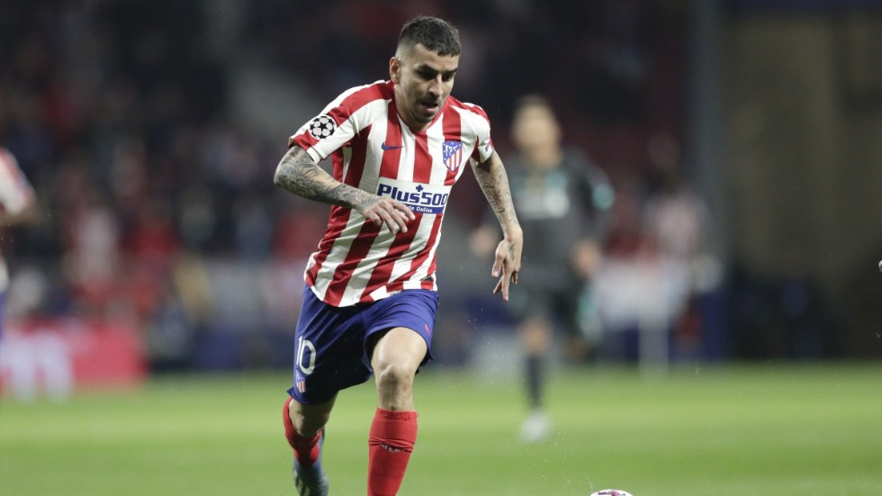 Angel Correa är en av de två spelare som har smittats med det nya coronaviruset, bekräftar Atlético Madrid. Arkivbild.