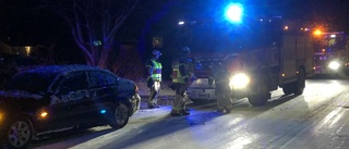 Bil sladdade in i staket på Djupviken