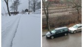 Rikligt snöfall på vischan – barmark i "stan"