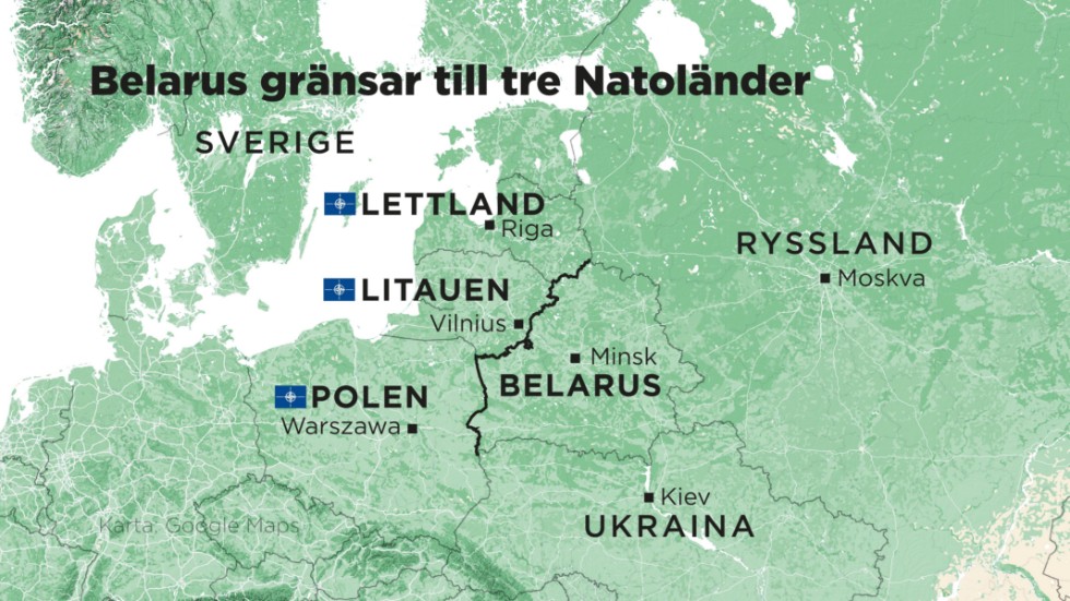 Belarus gränsar till tre Natoländer.