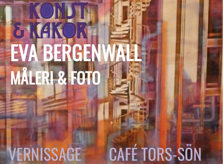 Välkommen till Konst & Kakor och utställningen med Eva Bergenwall, måleri och foto.  Caféet är öppet torsdag-söndag 11-17 Buttlegårde 134