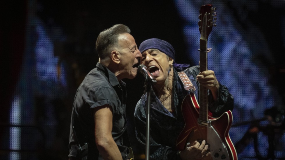 Bruce Springsteen och Stevie Van Zandt i Barcelona i fredags. Arkivbild.