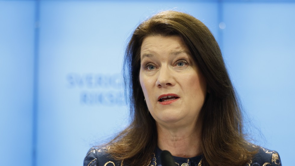 Utrikesminister Ann Linde (S) i samband den utrikespolitiska debatten i riksdagen.